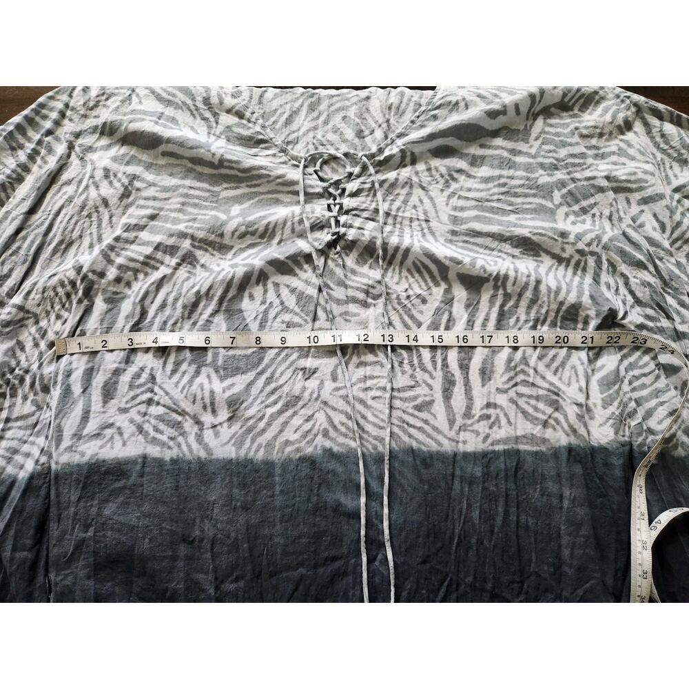 2chillies Australia Swimwear Cover Up Dress Gray Zebra Tie Dye 100% Cotton M - Picture 4 of 7
